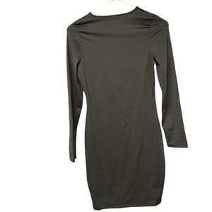 Elegant Long Sleeve Black Dress